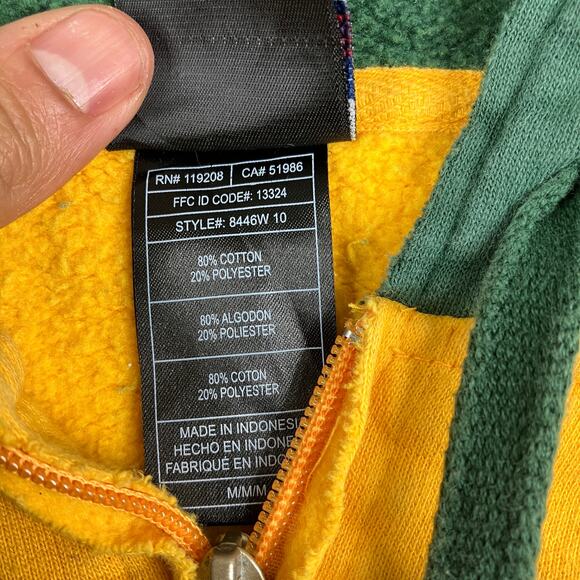 Reebok Green Bay Packers Hoodie Womens Size M Green Yellow Full Zip NFL Jacket - Picture 4 of 8